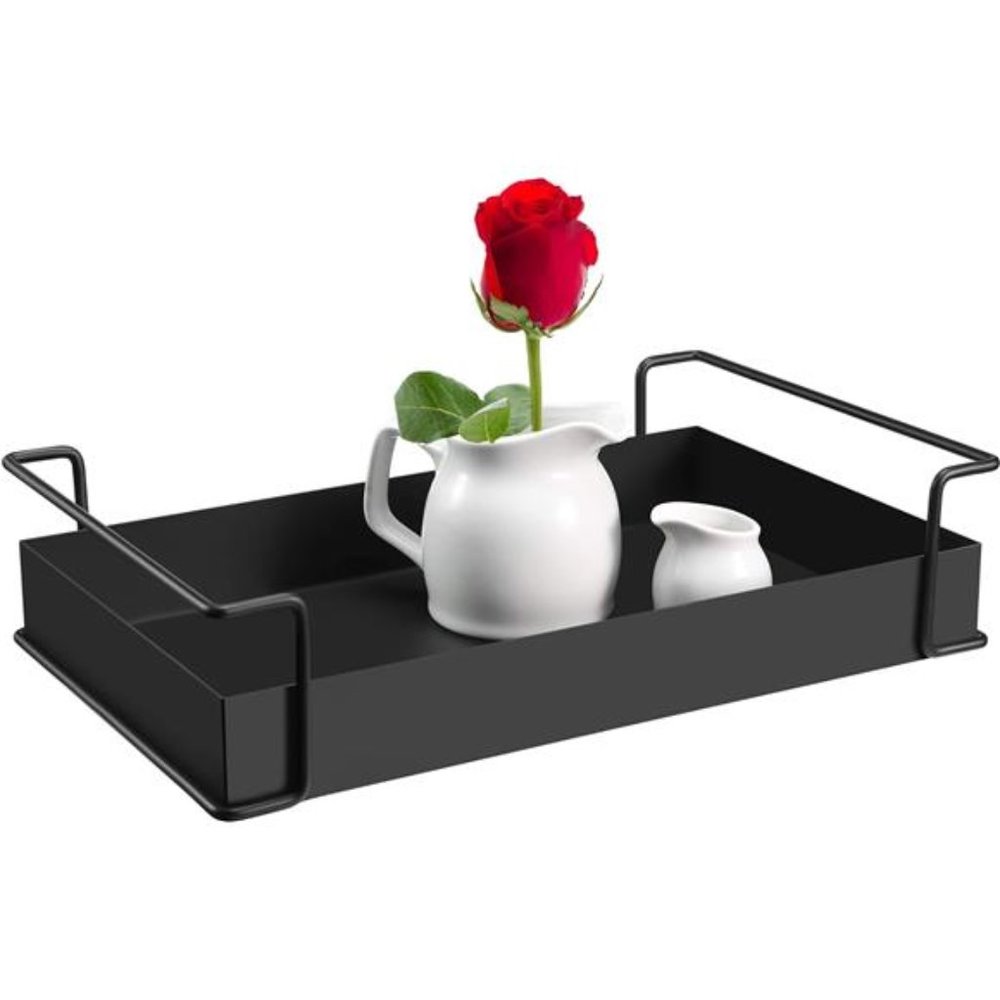 Decorative Coffee Table Tray Black Tray with Handles Serving Tray Christmas